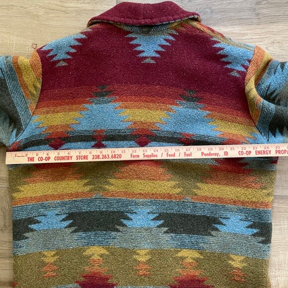 Double D Ranch Jacket Womens Large Oversize Vintage 90s Aztec Western Car Coat - Picture 11 of 16